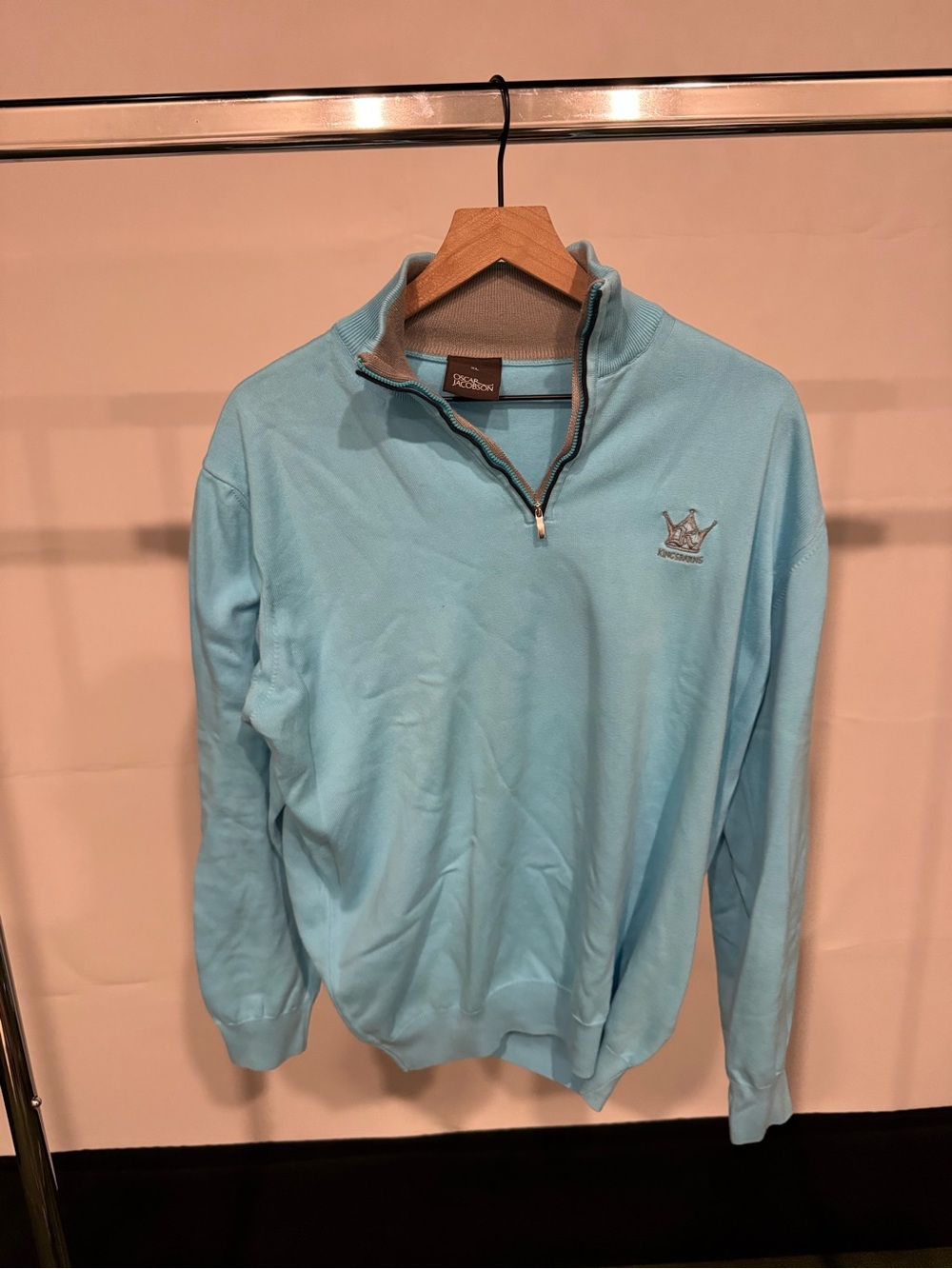 Blue Quarter-Zip Men's Sweater - Kingsbarns